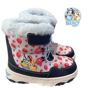 New GroundUp Bluey & Bingo Keepy Uppy Balloons Furry Toddler Winter Boots 12